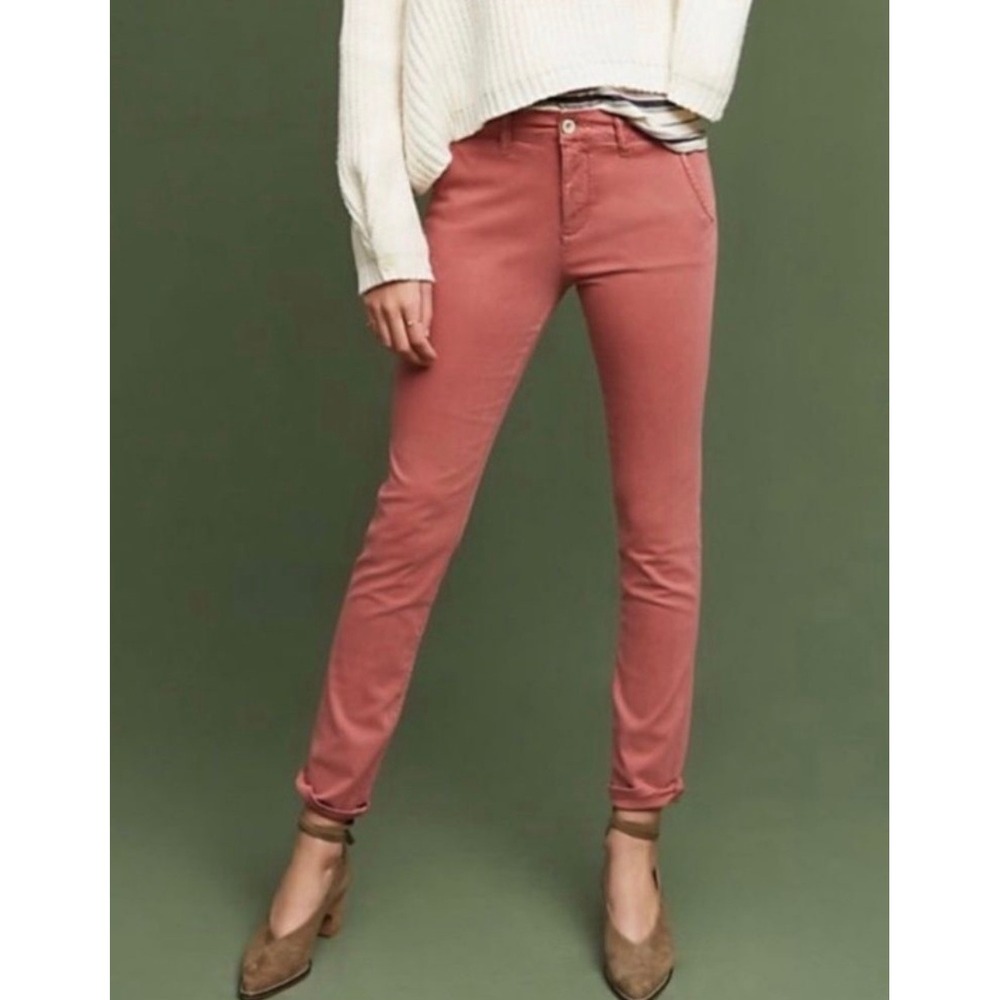Anthropologie Hei Hei Abroad Dusty Rose Pink Chino Skinny Pants Size 30